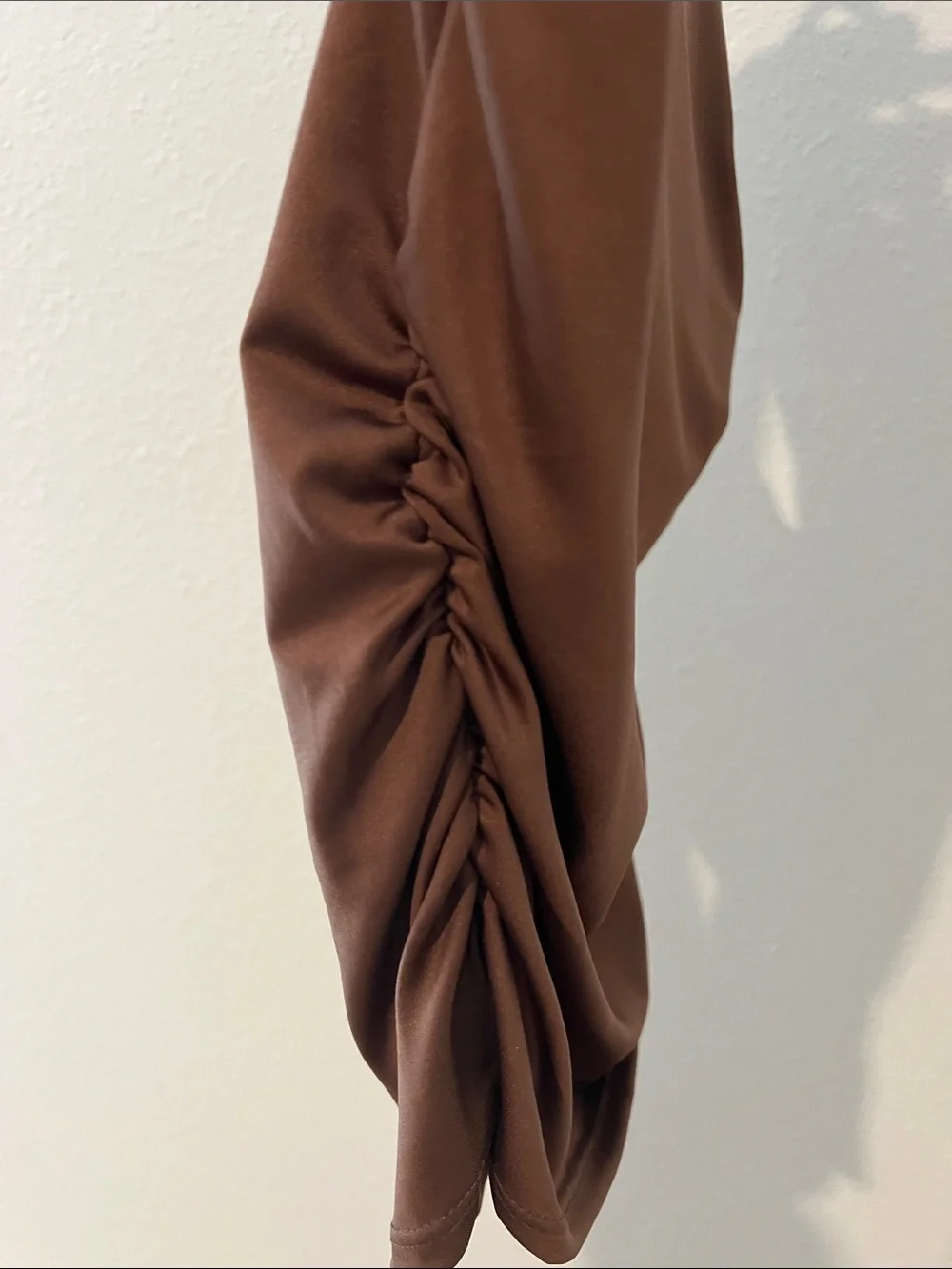 Brown Drape Neck Tank Blouse